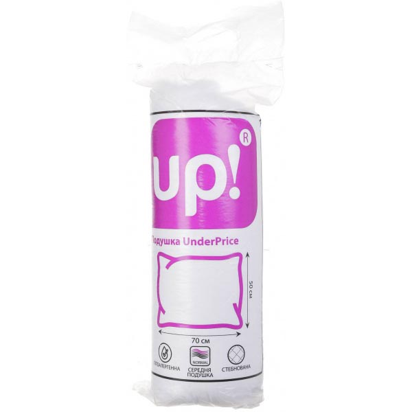 Подушка стебнована біла 50х70 см UP! (Underprice)